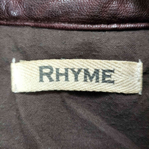 RHYME   ラムレザースタンドカラージャケット メンズ  L